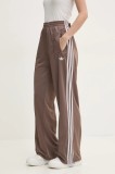 Adidas Originals pantaloni de trening Firebird culoarea maro, cu imprimeu, JC8247