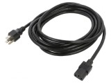 Cablu Alimentare 3x18AWG IEC C13 - NEMA 5-15, 4.6m, Negru