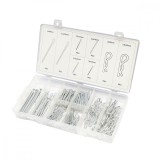Trusa splinturi drepte si tip R + agrafe de siguranta, 260 piese, dimensiuni 1.6x25 mm - 4x64 mm