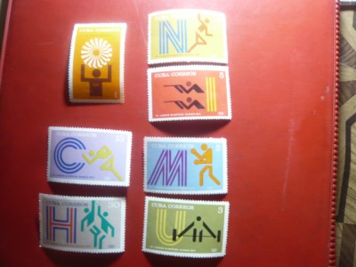Serie Cuba 1972 Olimpiada Munchen , 7 valori (guma nu este perfecta) foto