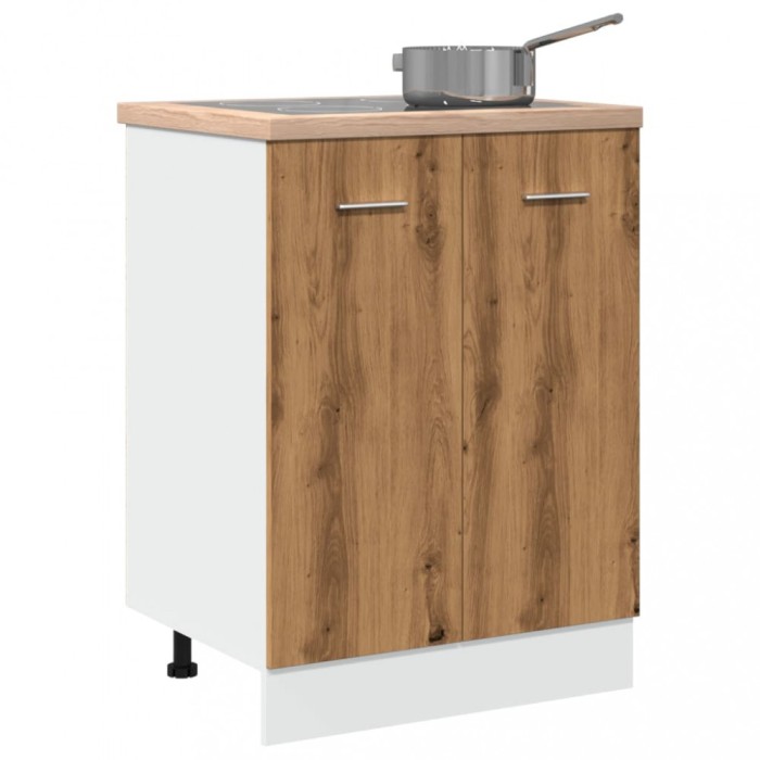 Gossi dulap inferior stejar artizanal, 60x46x81,5 cm, lemn prelucrat