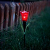 Lampa Solara LED Lalea, 31cm, Galben/Rosu/Roz, Gradina, Best CarHome, Panou Solar, Baterie, Decor Exterior