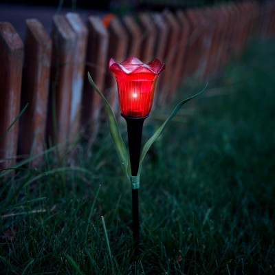 Lampa solara lalea LED - galben / rosu / roz - 31 cm Best CarHome foto