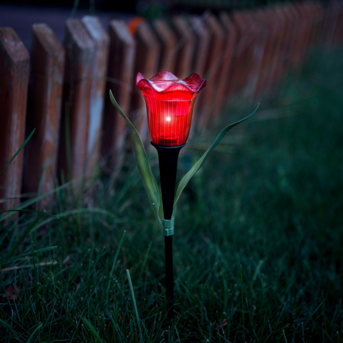 Lampa solara lalea LED - galben / rosu / roz - 31 cm Best CarHome