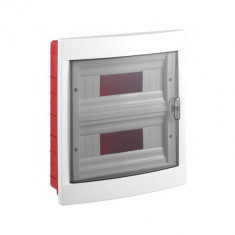 Tablou electric, utilizat pentru exterior si interior, clasa de protectie IP 40, 24 posturi incastrabil, 314x105x345 mm, Viko, Alb/Rosu