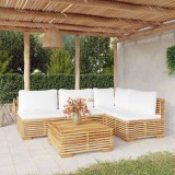 Cumpara ieftin Set mobilier grădină cu perne, 5 piese, lemn masiv de tec