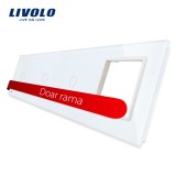 Panou intrerupator simplu+simplu+simplu cu touch + priza LIVOLO din sticla SmartElectro IntelligentHouse