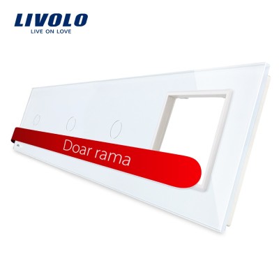 Panou intrerupator simplu+simplu+simplu cu touch + priza LIVOLO din sticla SmartElectro IntelligentHouse foto