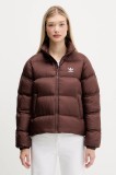 adidas Originals geacă Short Puffer culoarea maro, de iarnă, JX2948