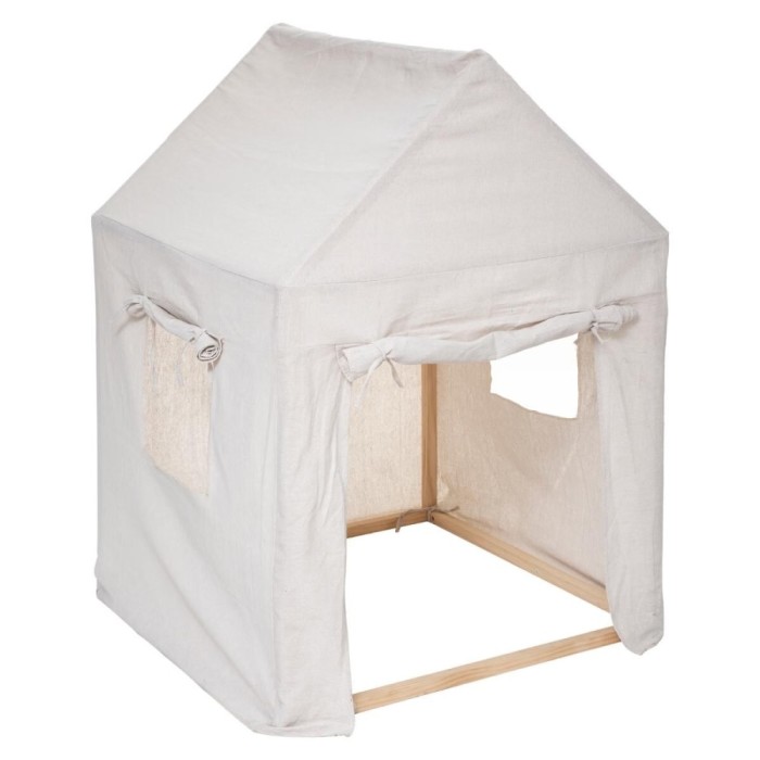 Casuta copii Atmosphera Safari, lemn de pin si panza textila, 77x115 cm, bej Household NewTrend