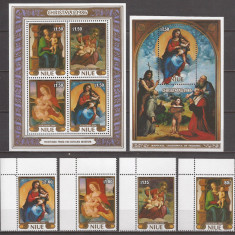 NIUE 1986 PICTURA CRACIUN (serie + colita + bloc dt.) MNH