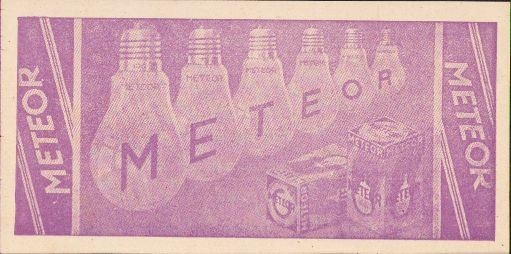 A2154 Reclamă becuri Meteor, perioada interbelică