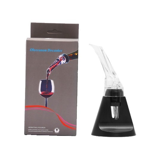 Aerator cu turnator de vin 2in1, flippy, decantare, anti-picurare, fara scurgere, 18x10x8cm, negru