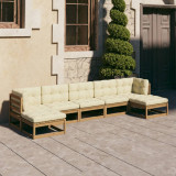 Set mobilier gradina perne, 7 piese, maro miere lemn masiv pin GartenMobel Dekor, vidaXL