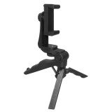 Suport telefon rotativ cu trepied 2 in 1 tip pistol, suport smartphone cu prindere cu arc deschidere 8 cm, montura 1 4 inch, pliabil, pentru streaming