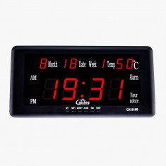 Ceas digital LED rosu, 8 alarme, calendar, masurare temperatura, resigilat foto