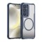 Husa de protectie Samsung S25, insertii carbon, MagSafe, antisoc, Albastru