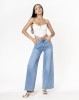 Blugi Dama Wide Leg Nina Carter Albastru Deschis Talie Inalta Bumbac Elastan YY300-6 M10