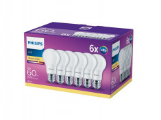 Set 6 becuri LED Philips E27 8W 60W 806 lm A+ Lumina calda foto