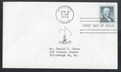 United States 1958 Definitives Paul Revere FDC K.564 foto