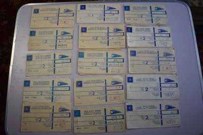 BILETE CFR == Lot 15 bilete folosite pentru calatorii in alte tari anii 70 - 80 foto