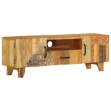 vidaXL Comodă TV sculptată manual, 120x30x40 cm, lemn masiv reciclat