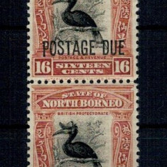 North Borneo 1928 - Postage Due, Mi48 pereche neuzata