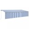 Copertina automata cu stor&amp;LED&amp;senzor vant, albastru/alb, 6x3 m