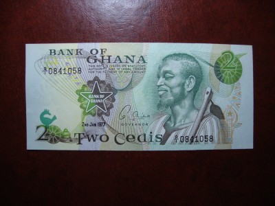 GHANA 2 CEDI 1977 UNC foto