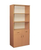 Cumpara ieftin Dulap biblioteca 2 usi 2 sertare rafturi deschise 802 x 403 x 1816 mm