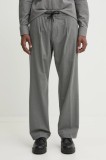 HUGO pantaloni din l&acirc;nă culoarea gri, 50530911