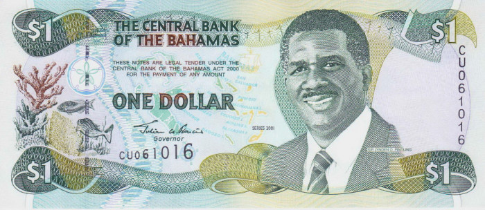 Bancnota Bahamas 1 Dolar 2001 - P69 UNC