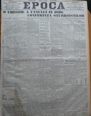 Ziarul Epoca, 9 Noiembrie 1899 ; Dimitrie Sturdza foto