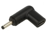 Adaptor DC 3,5/1,35 la USB-C Negru 100W 5A, Akyga