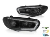Tub de faruri SEQ LED potrivit pentru Volkswagen Scirocco 2008-2014 Negru Performance AutoTuning