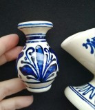 Set suport servetele si suport scobitori artă ceramică Korund handmade