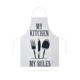 Sort de bucatarie - 68 x 52 cm - My kitchen, My rules! (alb), Oem