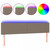 Cumpara ieftin Tablie de pat cu LED, gri taupe, 200x5x78/88 cm, textil