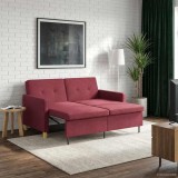 vidaXL Canapea extensibilă Roșu Vin Țesătură 42033341