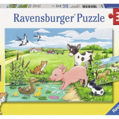 Puzzle animale la ferma, 2x12 piese