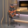 Scaun de gaming pivotant, negru și portocaliu, piele ecologică