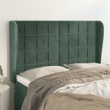 VidaXL Tăblie pat cu aripioare verde &icirc;nchis 147x23x118/128 cm catifea