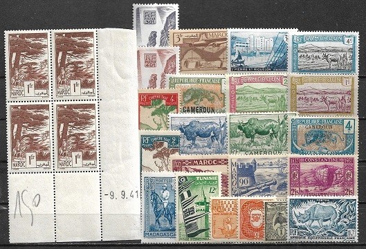 5963 - lot timbre colonii franceze