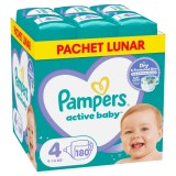 Scutece Active Baby XXL Box Marimea 4 pentru 9 -14 kg, 180 bucati, Pampers