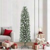 VidaXL Copac Artificial Slăb de Crăciun cu 300 LED Verde și alb 210 cm 3395310