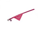Cumpara ieftin Zgarda caini si pisici cu bandana, esarfa, 29 x 1 cm, clopotel, roz, Oem