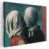 Tablou pictura Indragostitii de Rene Magritte 1989 Tablou canvas pe panza CU RAMA 80x120 cm