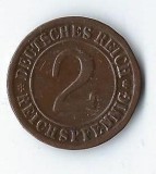 Moneda 2 reichspfennig 1924 J - Germania