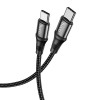 Cablu Date si Incarcare USB Type-C la USB Type-C HOCO Exquisito X50, 1 m, 100W, Negru