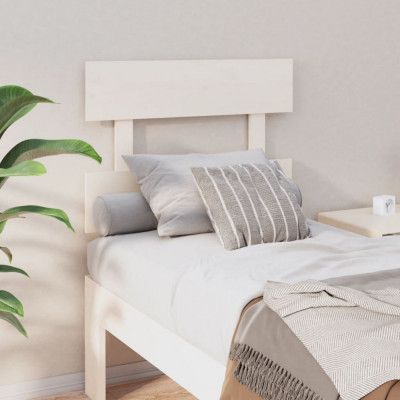 vidaXL Tăblie de pat, alb, 103,5x3x81 cm, lemn masiv de pin foto